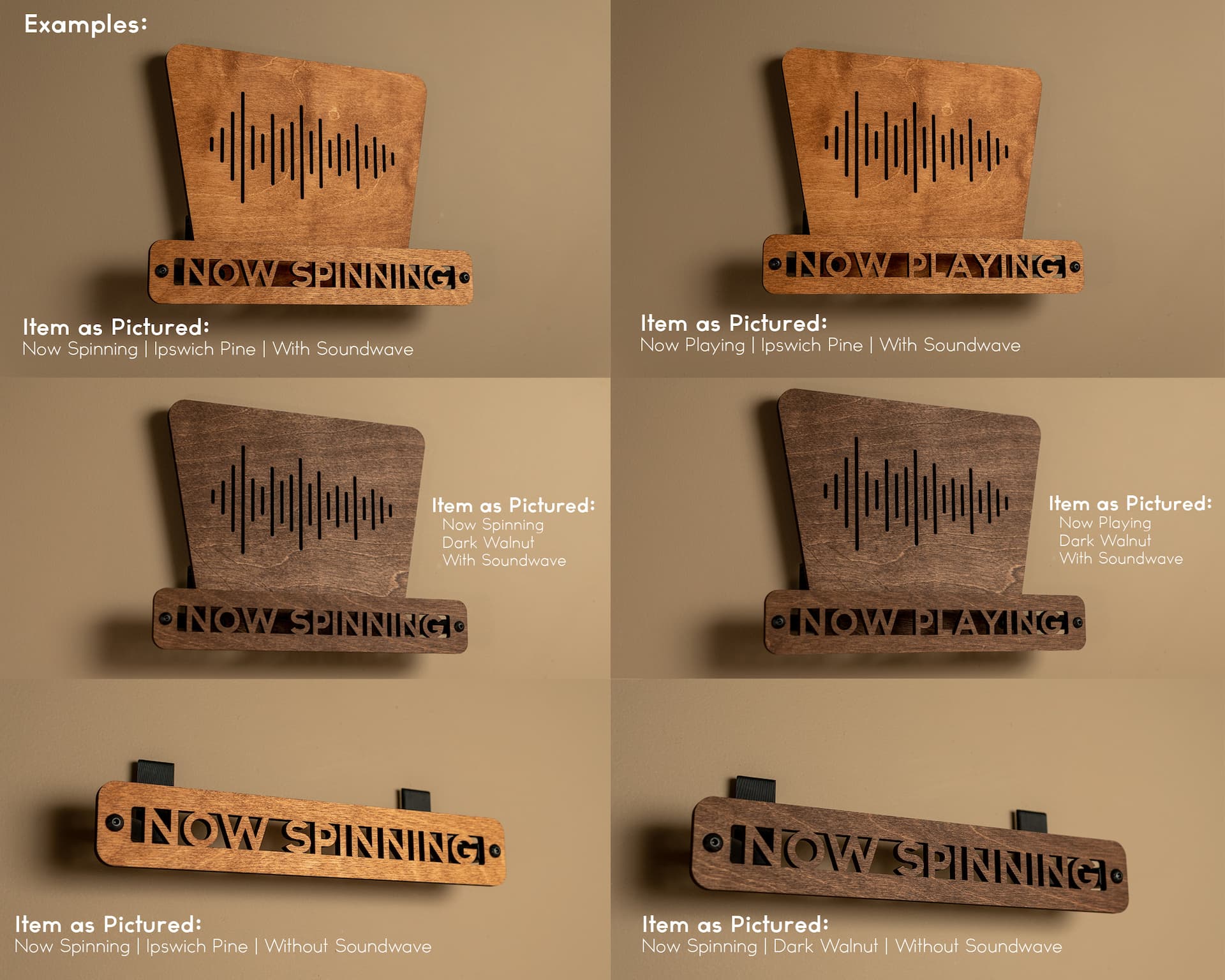 Handcrafted Wooden Vinyl Record Wall Mount | Now Playing Display | Baltic Birch