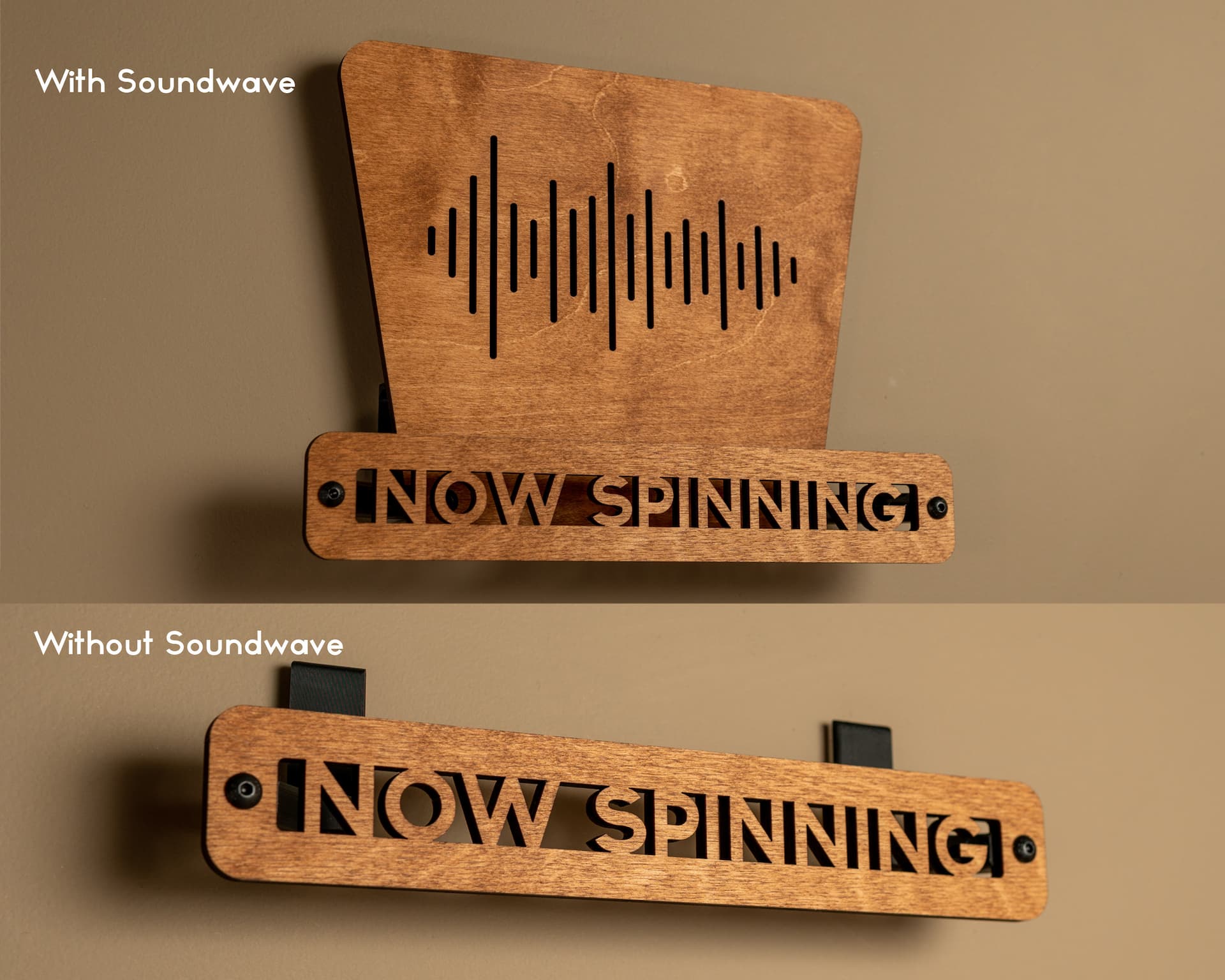 Handcrafted Wooden Vinyl Record Wall Mount | Now Playing Display | Baltic Birch