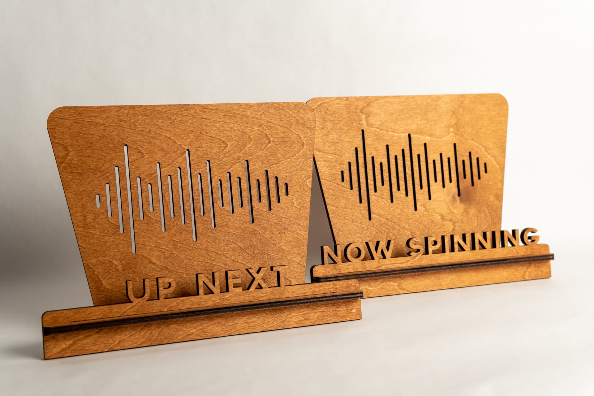 Handcrafted Wooden Vinyl Record Stand - 2 Pack Bundle