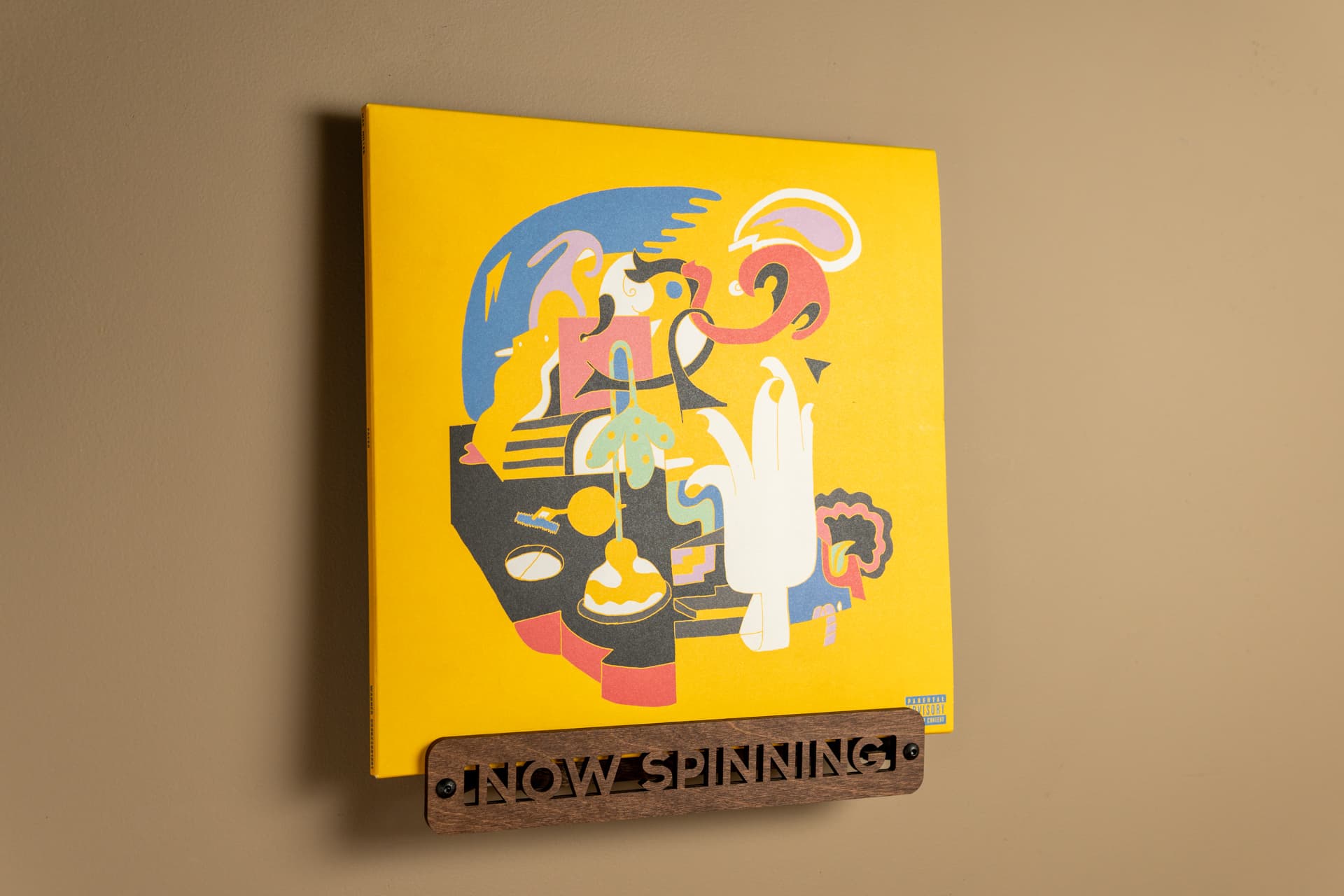 Handcrafted Wooden Vinyl Record Wall Mount | Now Playing Display | Baltic Birch