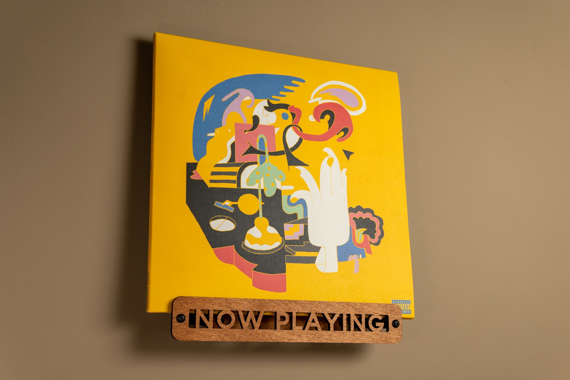 Handcrafted Wooden Vinyl Record Wall Mount | Now Playing Display | Baltic Birch