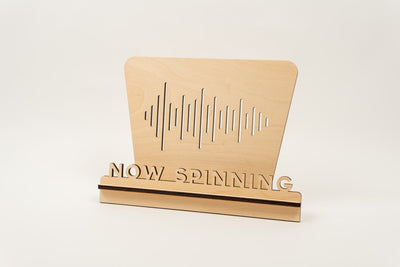 Handcrafted Wooden Vinyl Record Stand - Now Playing & Spinning